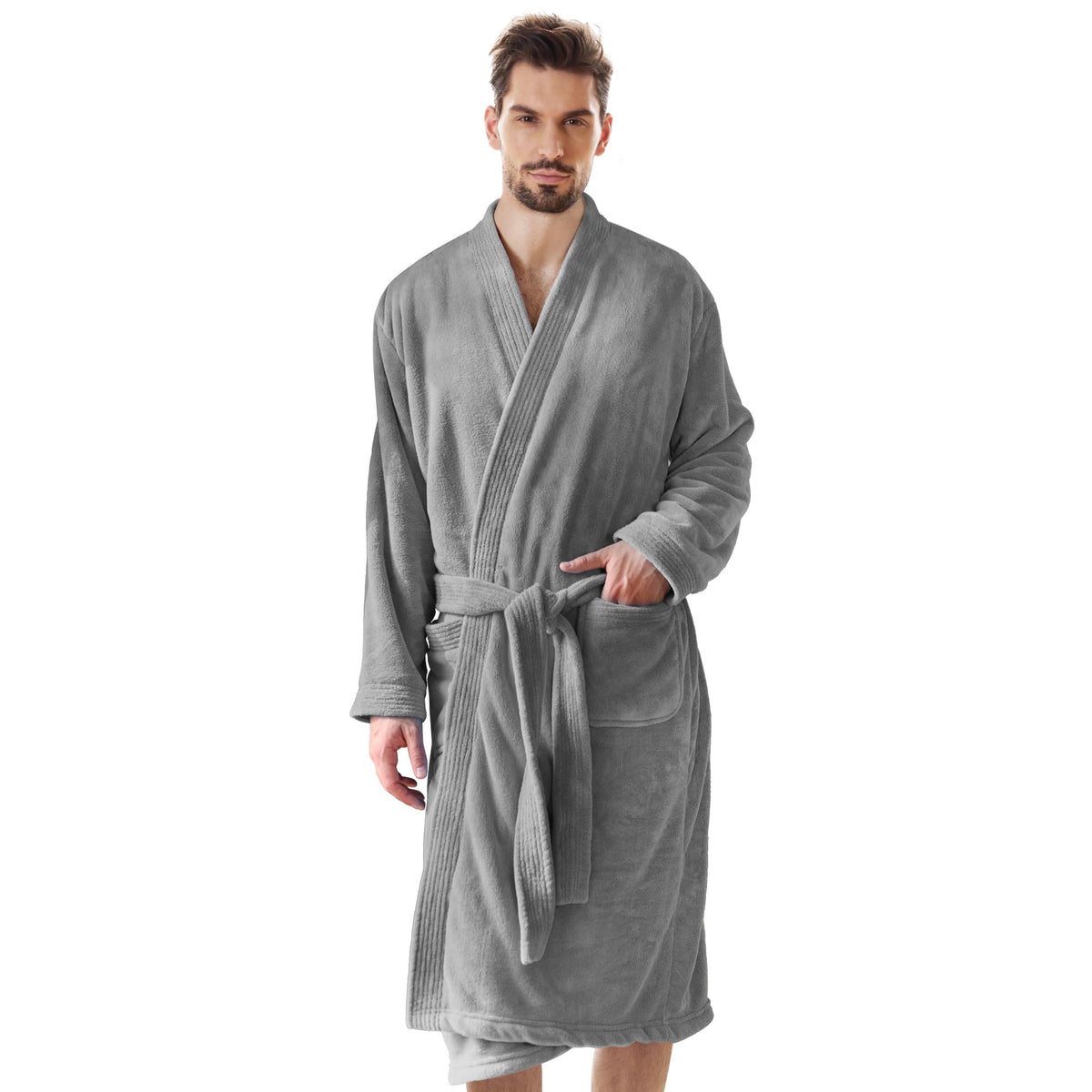 PJGGZ Towel Robe for Men - Ultra-Absorbent Soft Quick Dry Towel Bathrobe Kimono for Shower, Spa & Hotel