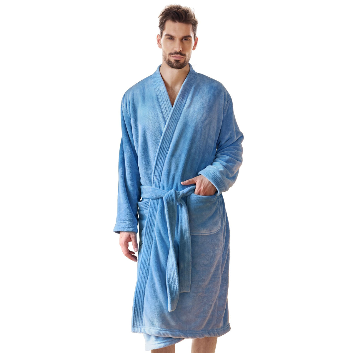 PJGGZ Towel Robe for Men - Ultra-Absorbent Soft Quick Dry Towel Bathrobe Kimono for Shower, Spa & Hotel
