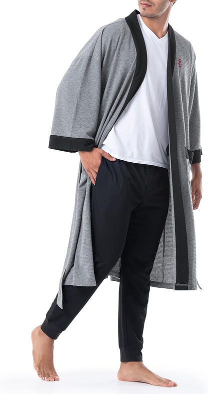 IZOD Men's Waffle Knit Kimono Robe