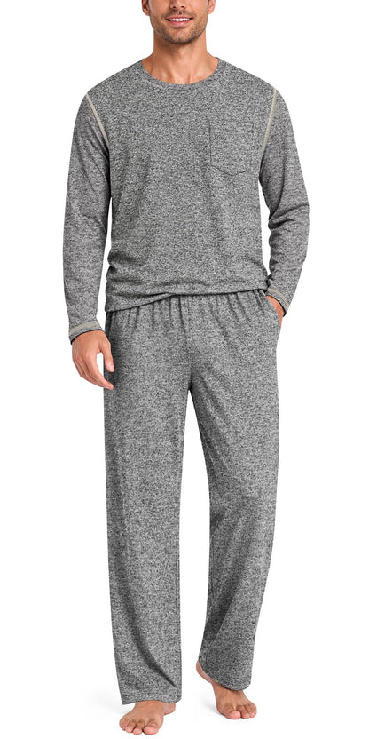 Aodemo Mens Pajamas Set 2 Piece Pjs Sleepwear Loungewear with Pocket