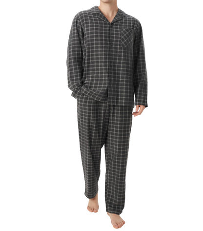 DAVID ARCHY Mens Pajamas Set Flannel Pjs Sets Cotton Pajamas for Men