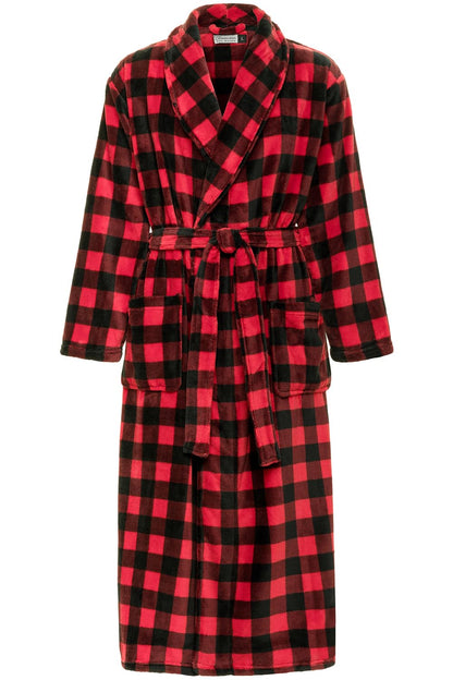 Men's Plush Fleece Robe, Warm Full Length Bathrobe, Big & Tall