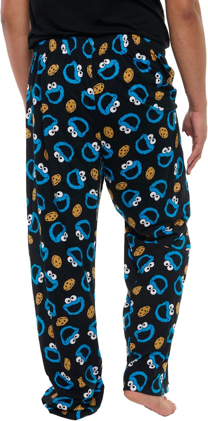 Sesame Street Mens Cookie Monster Lounge Pants AOP Pajama Bottoms