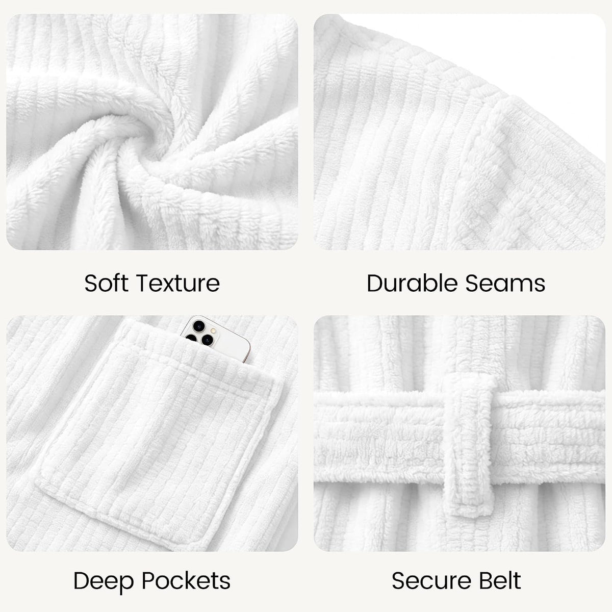 PJGGZ Men's Shawl Collar Bathrobe, Soft Long Towel Robe for Men - Super Absorbent Quick Dry yet Warm