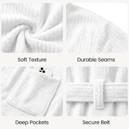 PJGGZ Men's Shawl Collar Bathrobe, Soft Long Towel Robe for Men - Super Absorbent Quick Dry yet Warm
