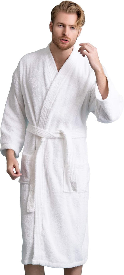 Men's Kimono Bathrobe, 100% Turkish Cotton Terry, Absorbent