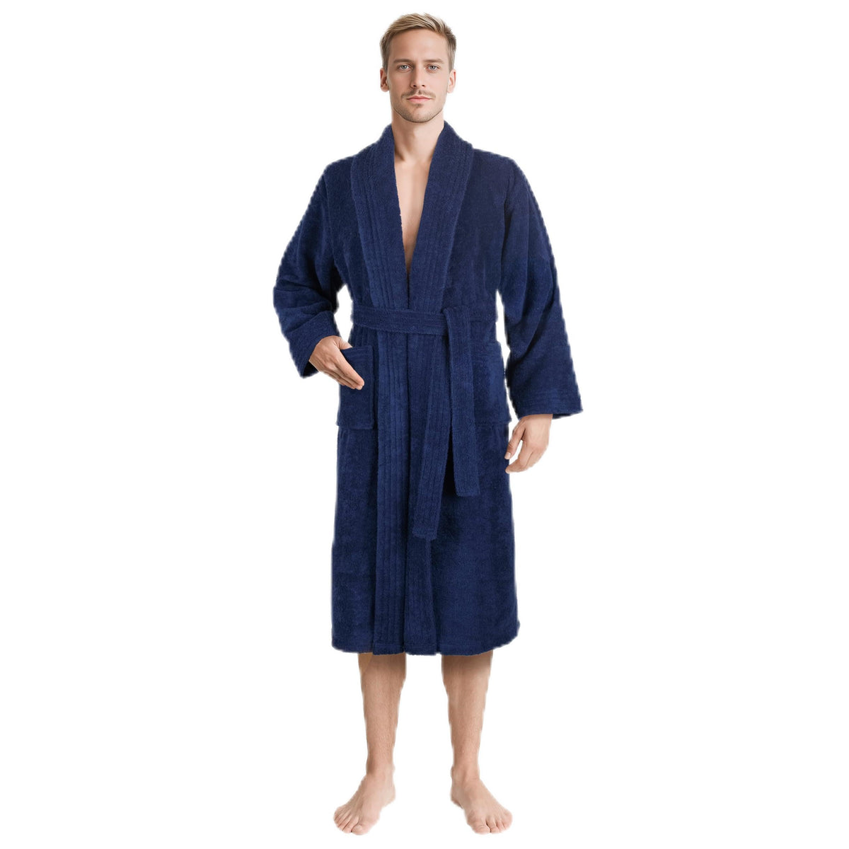 American Soft Linen Men’s 100% Cotton Terry Bathrobe – Soft, Absorbent, Quick Dry Turkish Robe for Men