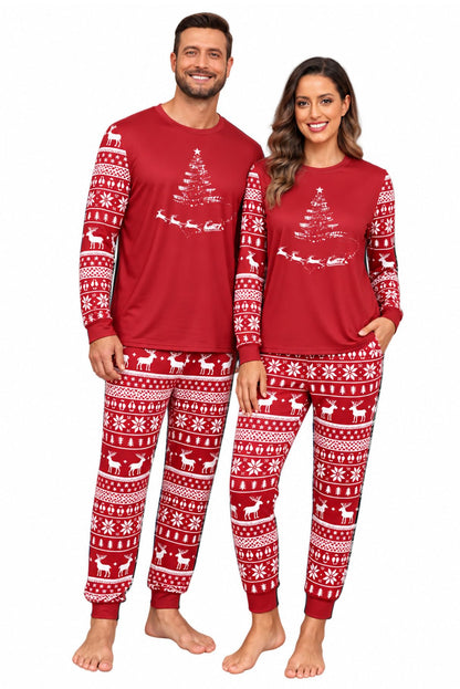 PrinStory Pajamas Set for Men & Women Long Sleeve Soft Sleepwear S-2XL