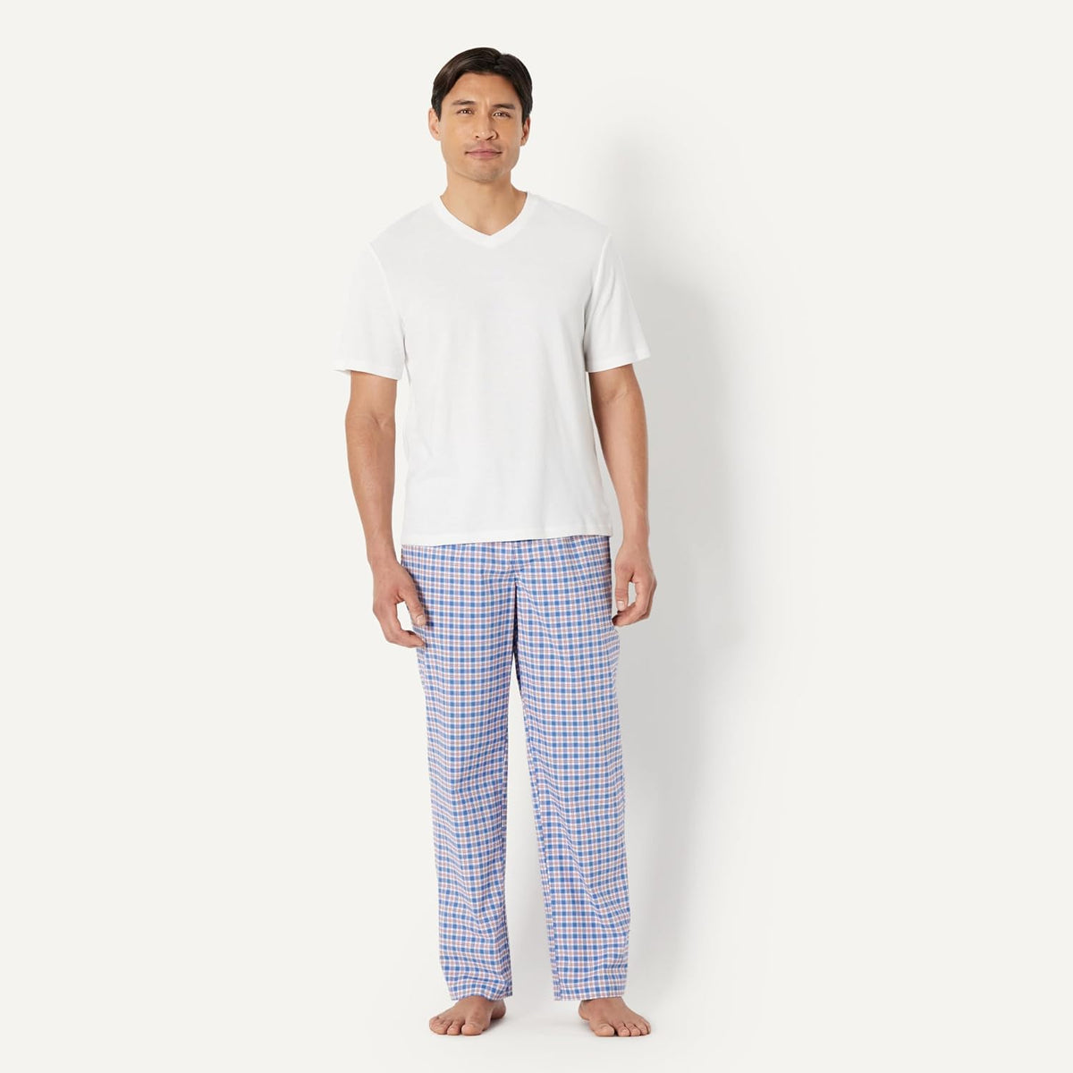 Amazon Essentials Men's Cotton Poplin Straight-Fit Pajama Pants with Pockets, Elastic Waist, Drawstring