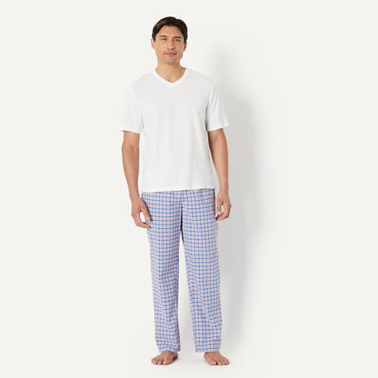 Amazon Essentials Men's Cotton Poplin Straight-Fit Pajama Pants with Pockets, Elastic Waist, Drawstring