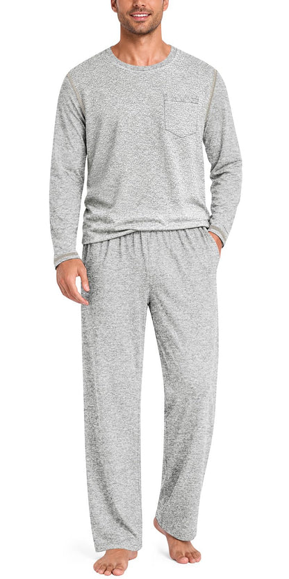 Aodemo Mens Pajamas Set 2 Piece Pjs Sleepwear Loungewear with Pocket