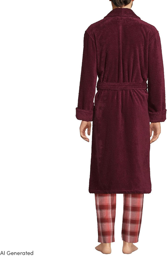 Lands' End Men's Calf Length Terry Robe