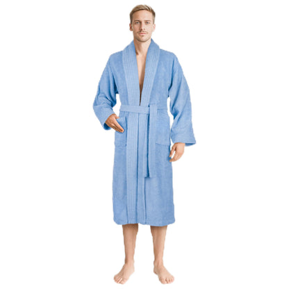 American Soft Linen Men’s 100% Cotton Terry Bathrobe – Soft, Absorbent, Quick Dry Turkish Robe for Men
