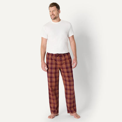Amazon Essentials Men's Cotton Poplin Straight-Fit Pajama Pants with Pockets, Elastic Waist, Drawstring