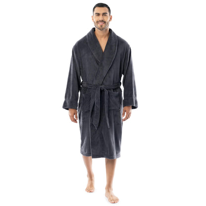 Fruit of the Loom Men's Solid Plush Fleece Robe