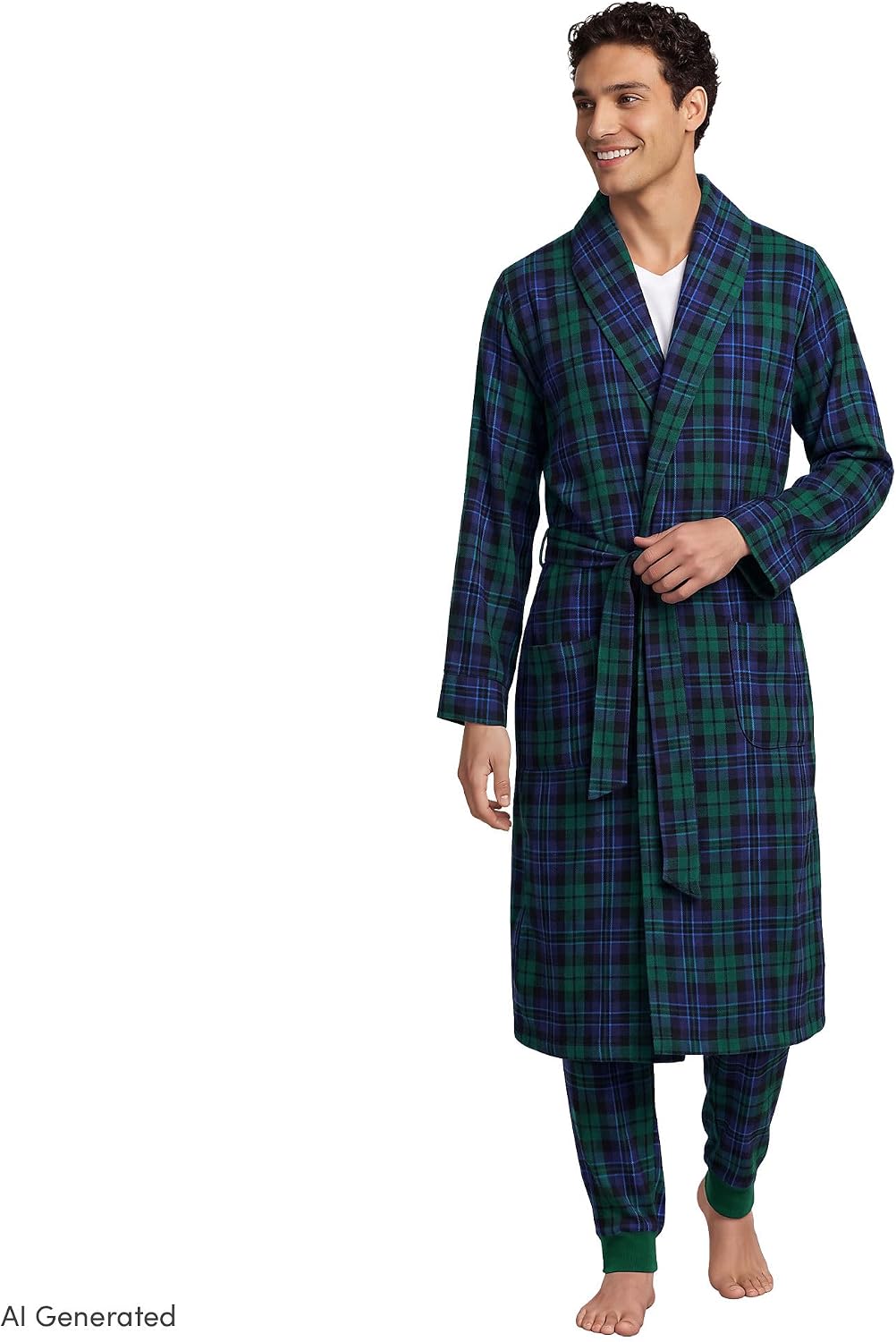 Lands' End Men's Flannel Sleepwear Robe