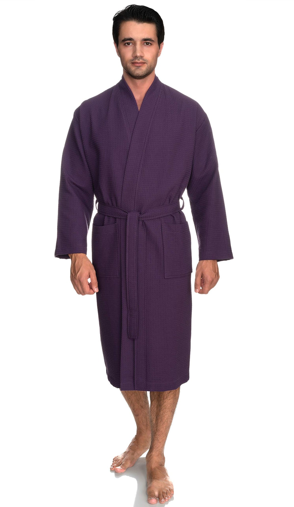 TowelSelections Mens Robe Waffle Spa Bathrobe Soft Shower Bath Robe for Men