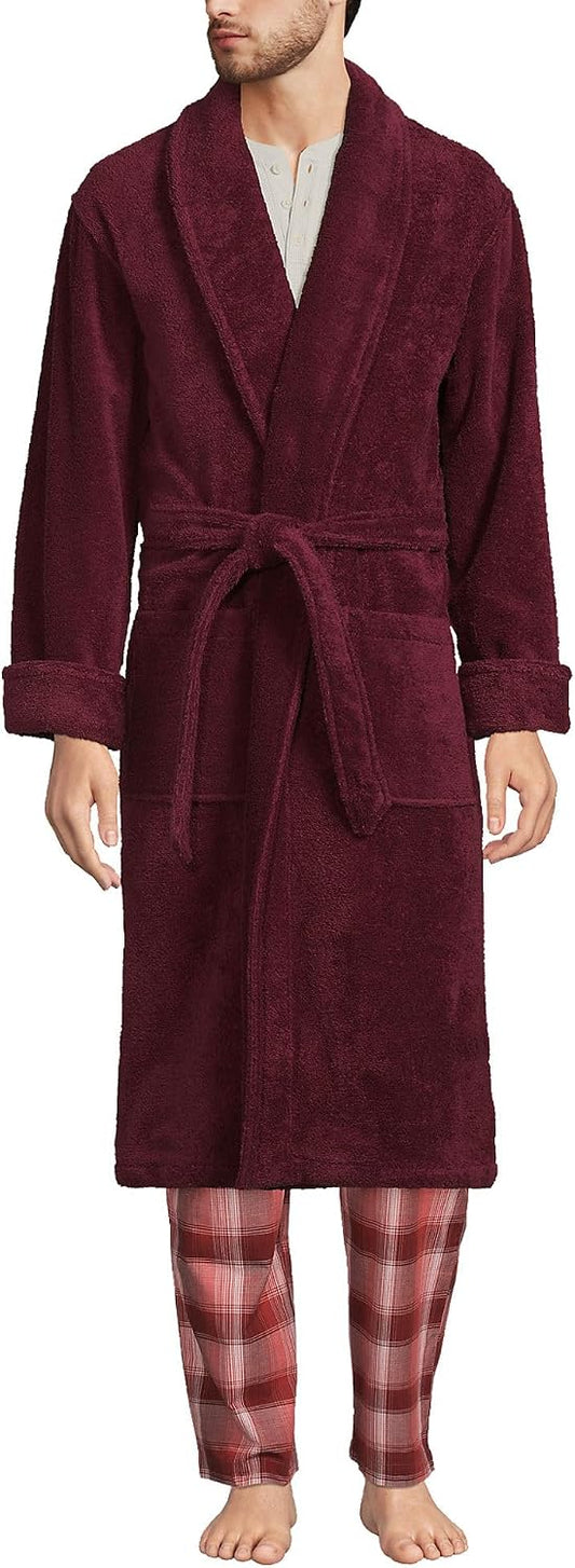 Lands' End Men's Calf Length Terry Robe