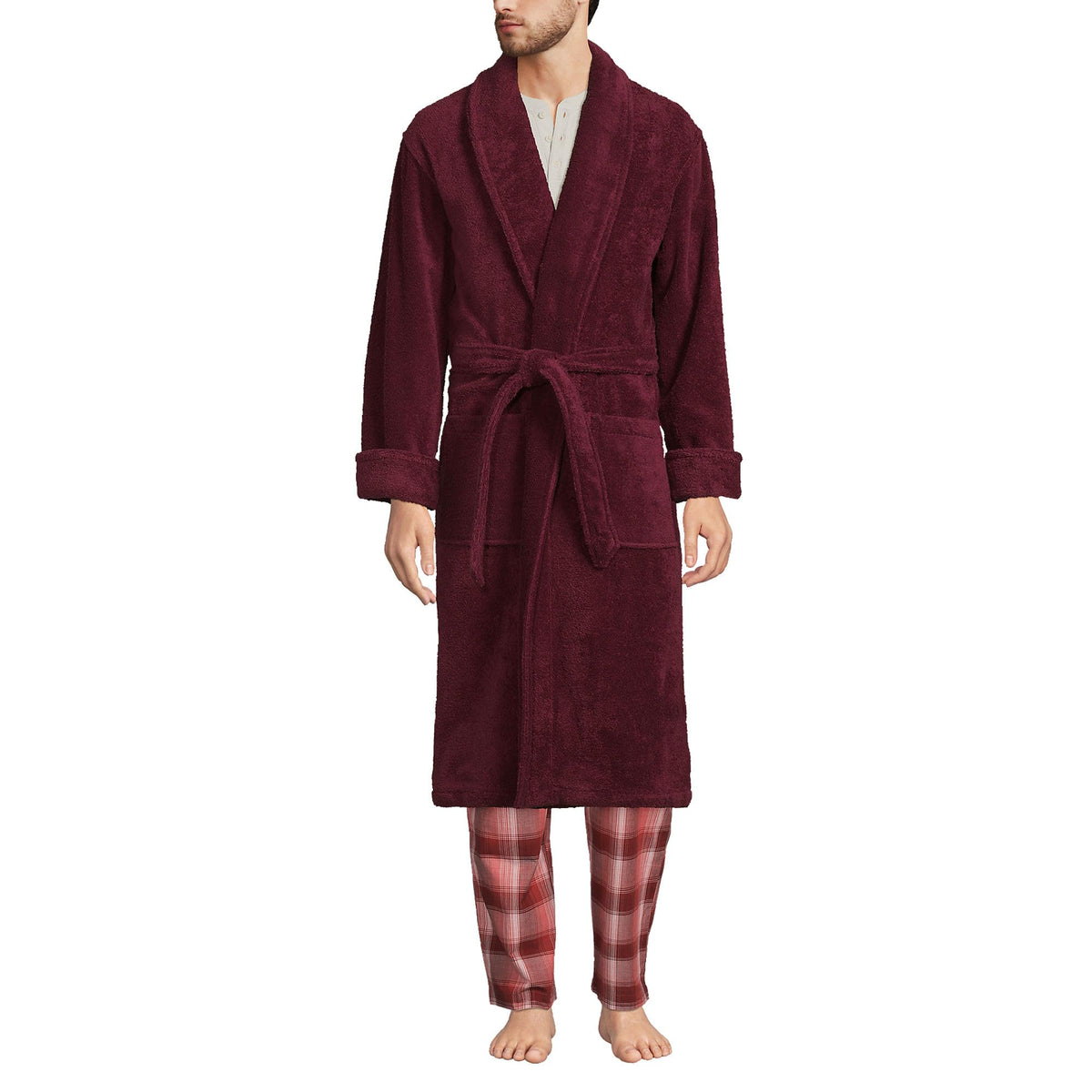 Lands' End Men's Calf Length Terry Robe