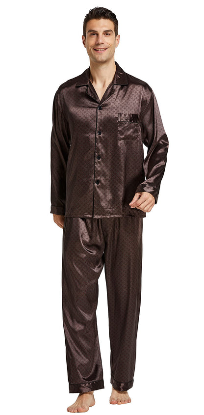 TONY & CANDICE Men's Classic Satin Pajama Set Sleepwear