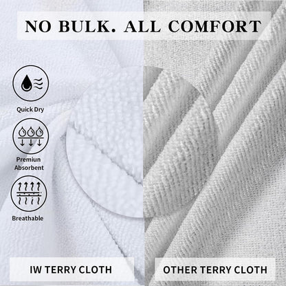 Inner Wish Men's Terry Cloth Bathrobe - Soft Absorbent Quick-Dry Spa Robe with Pockets, Lightweight Robe for Shower