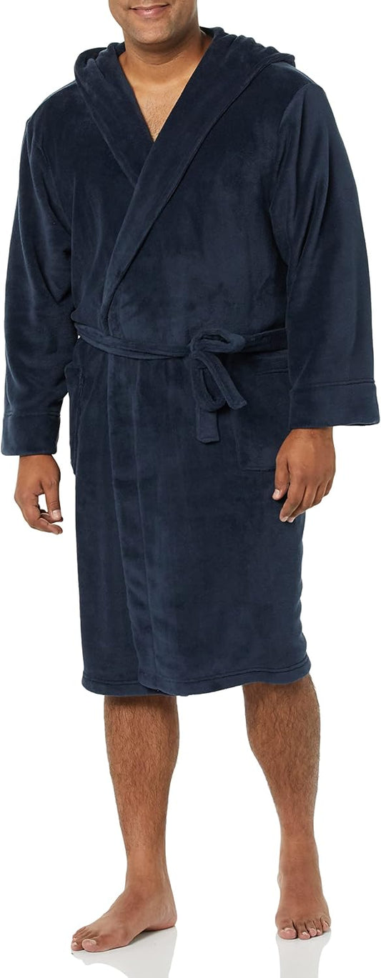 Amazon Essentials Men's Mid-Length Plush Bathrobe