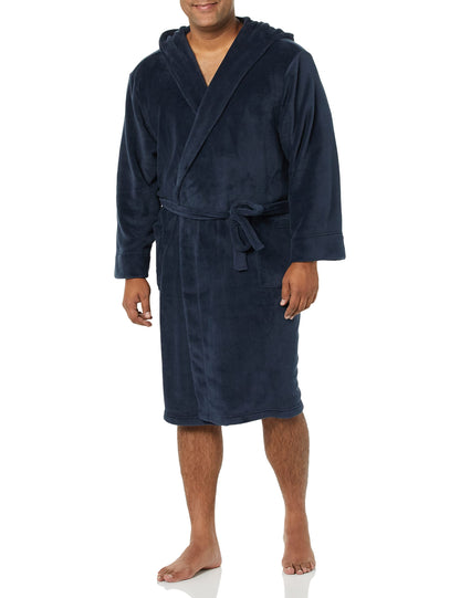 Amazon Essentials Men's Mid-Length Plush Bathrobe