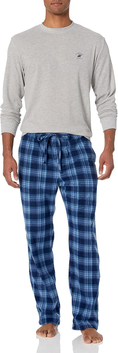 Beverly Hills Polo Club Men's Beverly Hills Polo Polar Fleece Set W/Ls Thermal Top