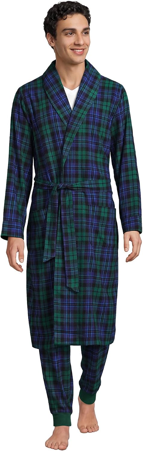 Lands' End Men's Flannel Sleepwear Robe
