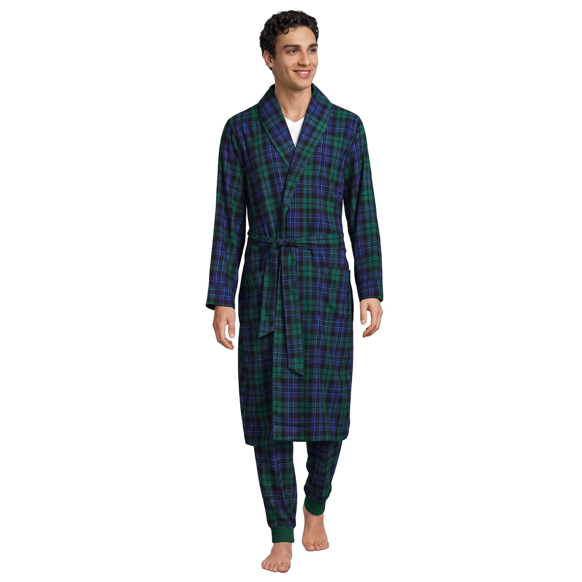 Lands' End Men's Flannel Sleepwear Robe