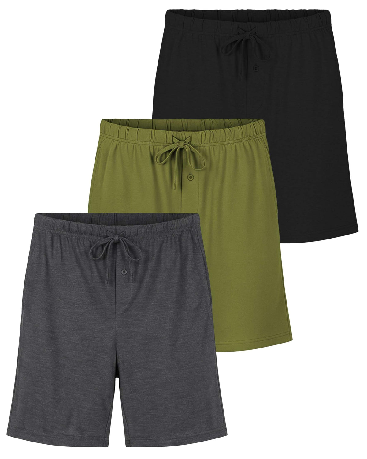3 Pack Men's Pajama Shorts Sleep Lounge Cotton Sleepwear PJ Bottoms Pockets