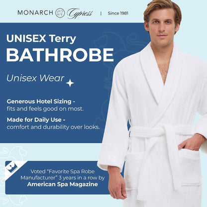 Monarch Terry Shawl Collar Unisex Bathrobe