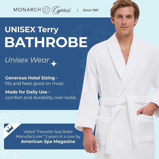 Monarch Terry Shawl Collar Unisex Bathrobe