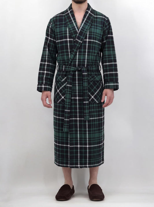 Andrew Scott Mens 2 Pack Long Sleep -Sauna Robe / 100% Cotton Flannel Brush Warm Bathrobe