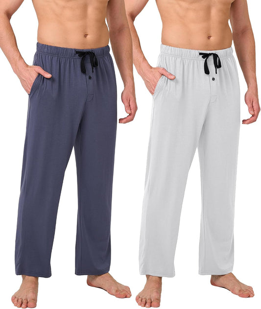 BAMBOO COOL Mens Pajama Bottoms Soft Comfy Sleepwear with Pockets