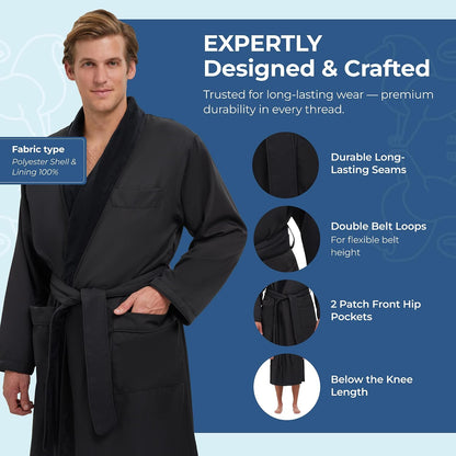 Monarch Plush Lined Microfiber Bath Robe for Men or Women