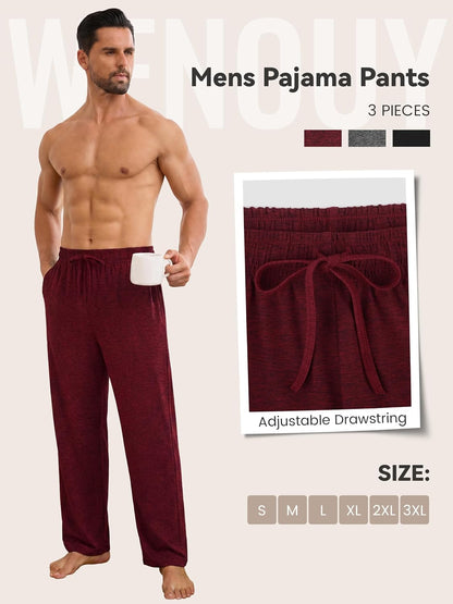 3 Pack Mens Pajama Pants Ultra Soft Comfy Loungewear Sleepwear
