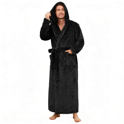 U2SKIIN Mens Robe with Hood, Full Length Thick Plush Big & Tall Bathrobe