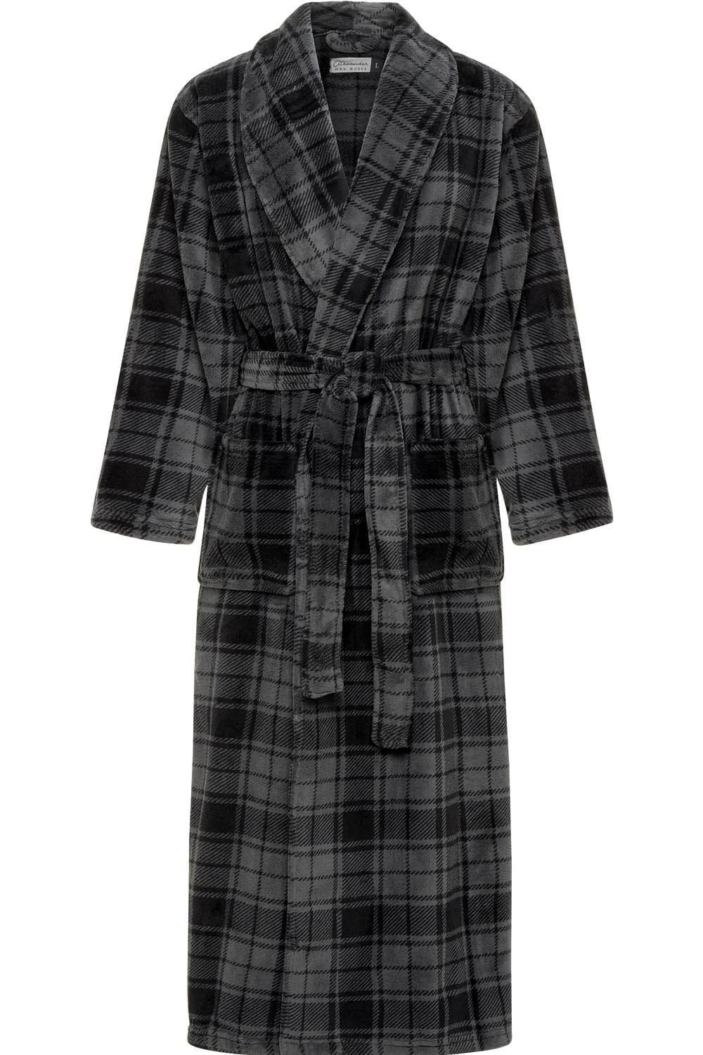 Men's Plush Fleece Robe, Warm Full Length Bathrobe, Big & Tall