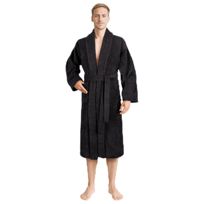 American Soft Linen Men’s 100% Cotton Terry Bathrobe – Soft, Absorbent, Quick Dry Turkish Robe for Men