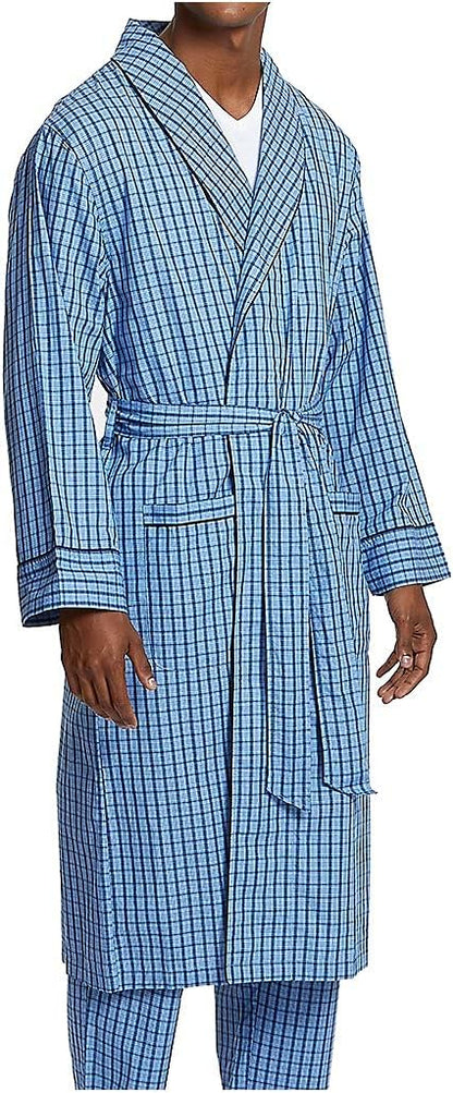 Nautica Men's Long Sleeve Lightweight Cotton Woven Robe