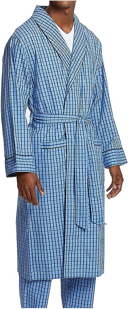Nautica Men's Long Sleeve Lightweight Cotton Woven Robe