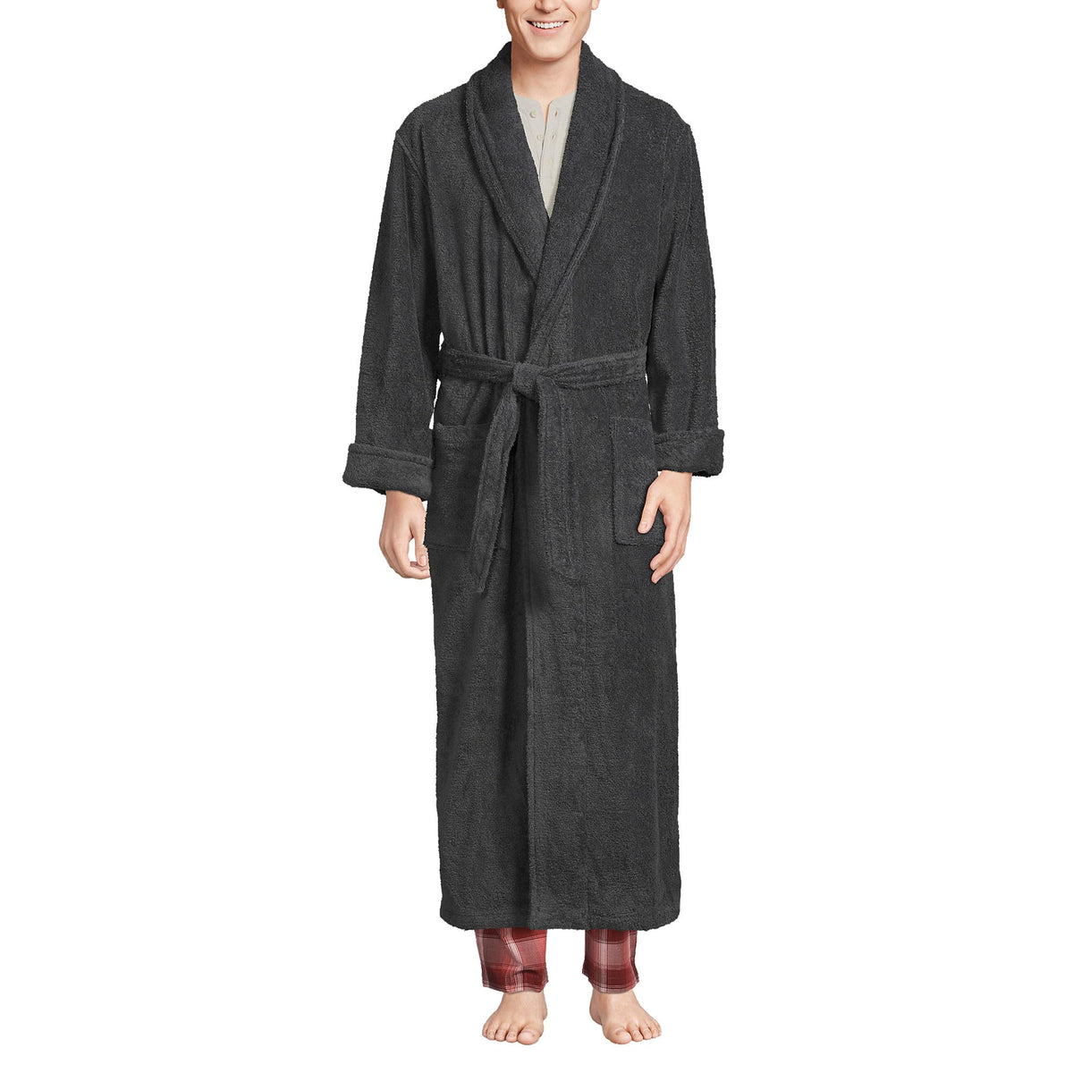 Lands' End Men's Full Length Turkish Cotton Terry Bathrobe