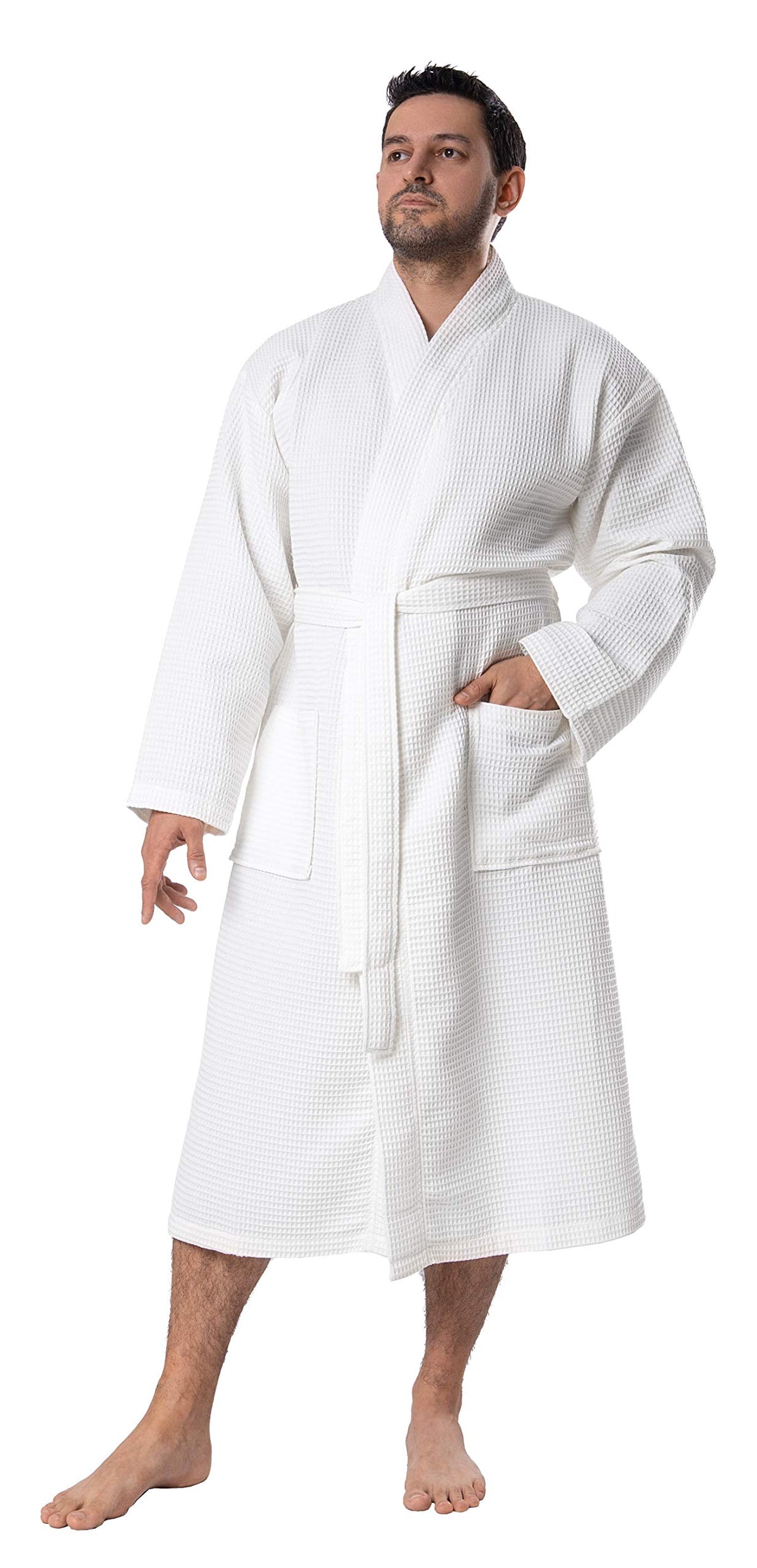 BAGNO MILANO 100% Turkish Cotton Waffle Men's Bathrobe, Soft Spa & Hotel