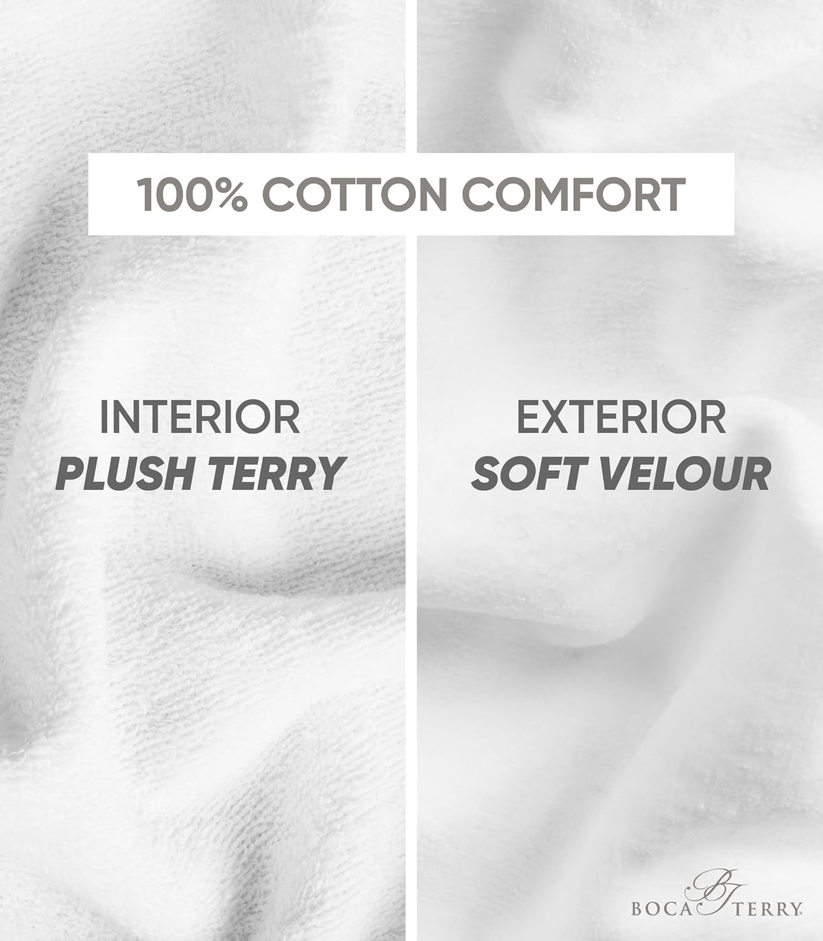 Boca Terry Men's Terry Cloth Robe, Luxury Hotel Bathrobe, 100% Cotton