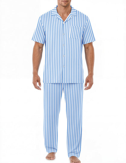 EKouear Mens Pajamas Set Button Down Short Sleeve Shirt Pjs with Long Pants