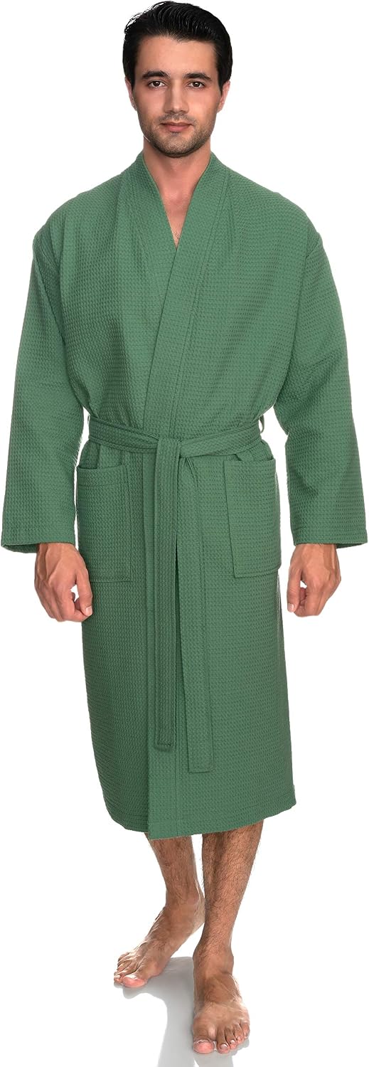 TowelSelections Mens Robe Waffle Spa Bathrobe Soft Shower Bath Robe for Men
