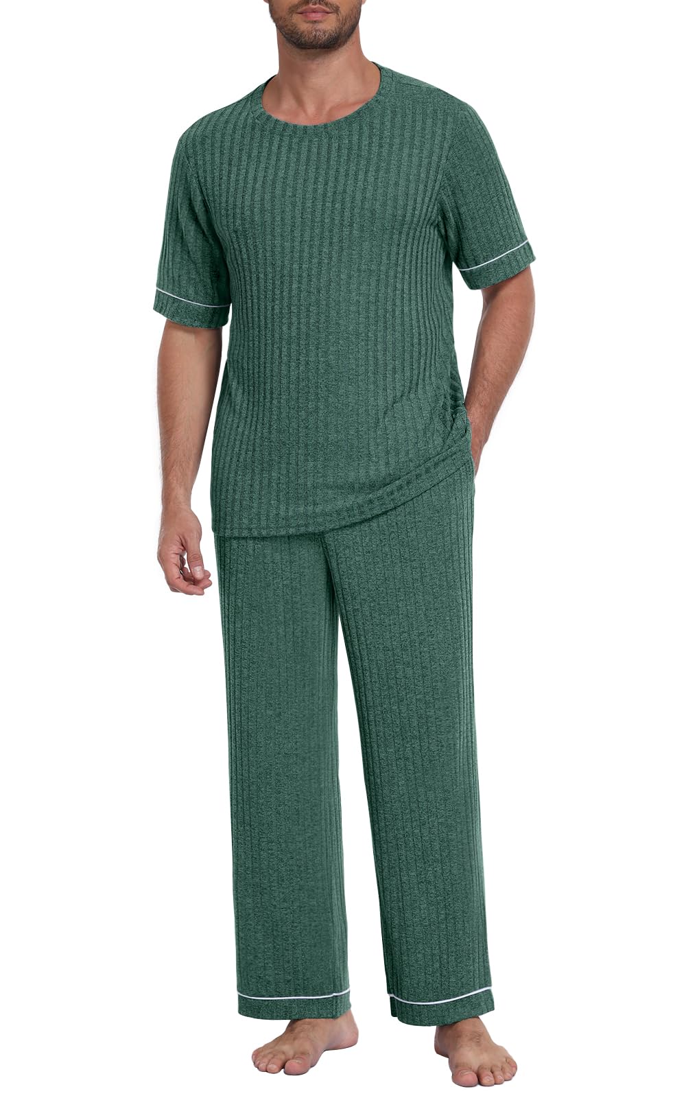 Mens Pajamas Sets Lightweight Lounge Set Soft Sleepwear Pjs S-3XL