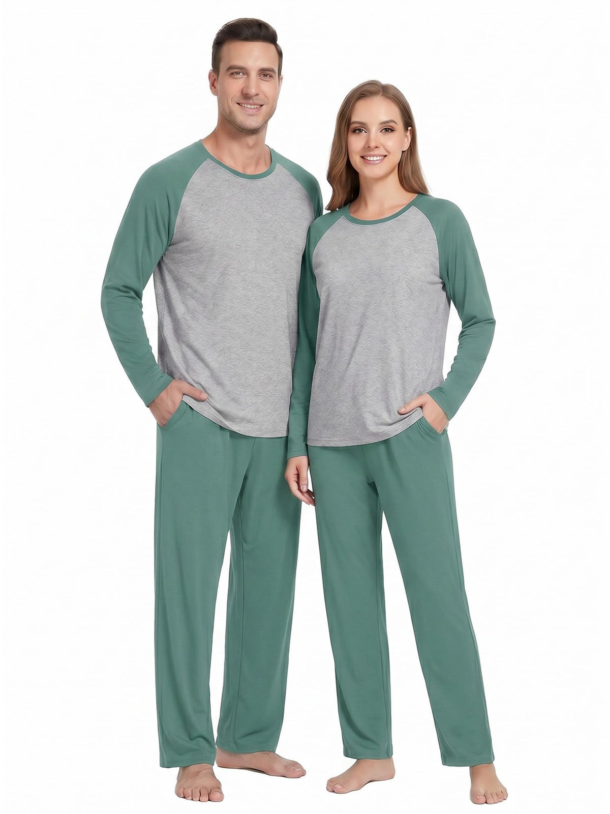 PrinStory Men's Pajama Sets Loungewear Sleepwear Pjs Lightweight Long Sleeve Shirts and Bottoms Soft Comfy Sleep Sets S-4XL