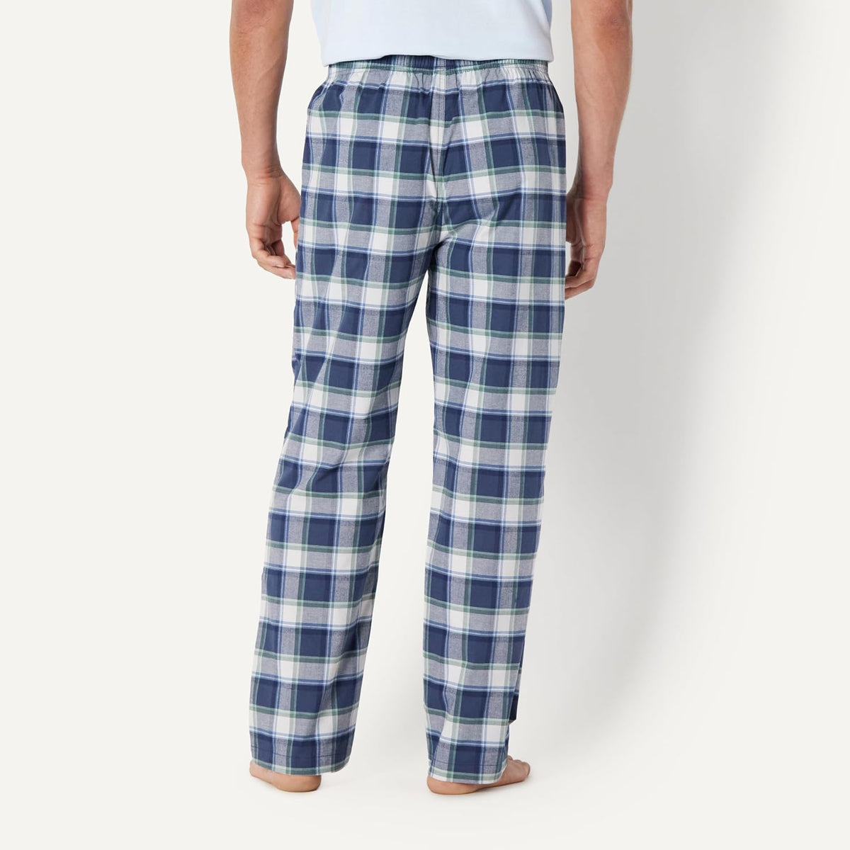 Amazon Essentials Men's Cotton Poplin Straight-Fit Pajama Pants with Pockets, Elastic Waist, Drawstring